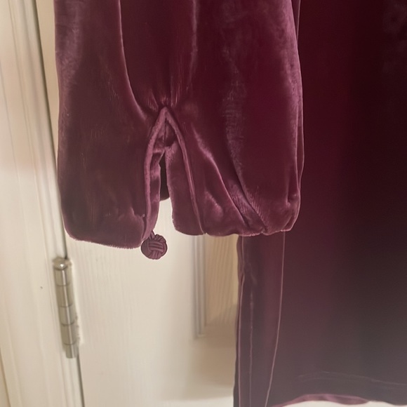 💕💕Velvet Brown Front Open Long Sleeves Jacket Size Large - Picture 5 of 6